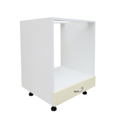 Corp pentru cuptor incorporabil cu sertar Zebra, alb/MDF Vanilie lucios, fara blat, 60 x 82 x 57 cm